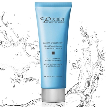Premier Dead Sea Facial Cleanser with Micro Grains, Luxury collection foaming face wash, daily use skin care, nondrying, anti-aging Skin Care with aloe vera, witch hazel, Dermatologist Tested 4.2fl oz