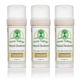 Natural & Unscented Deodorant | Vegan, Organic Deodorant for Men and Women, Fragrance Free & Aluminum Free Deodorant, Underarm Antiperspirant (2.7oz 3 Pack)