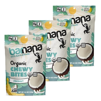- Organic Chewy Coconut Banana Bites, Healthy Dehydrated Treat, Chewy Coconut Banana Snack, Made With Real Fruit, Potassium, Kosher, USDA Organic, Paleo, Gluten-Free, Vegan (3.5 oz, 3-Pack)