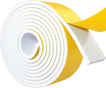 10 Feet White Door Weather Stripping, 2 Inch Wide X 1/4 Inch Thick, Weather Stripping Door Seal Strip Foam Insulation Tape Door Insulation Strip Window Weather Stripping Seal