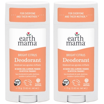 Bright Citrus Deodorant | Safe for Sensitive Skin, Pregnancy and Breastfeeding, Contains Organic Grapefruit and Calendula, Baking Soda and Aluminum Free, 2.65-Ounce (2-Pack)