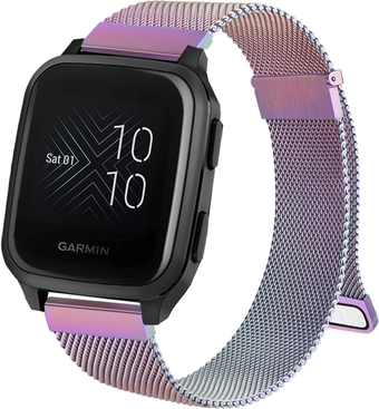 Metal Bands for Garmin Venu 2 Plus / Venu Sq / Venu / Vivoactive 3 Watch Band Women Men, Stainless Steel Mesh Magnetic Replacement Wristband Bracelet Strap for Garmin Vivomove Sport, Vivoactive 3 Music, Forerunner 645 / 245 Music Smart Watch