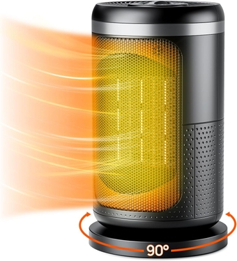 Space Heaters for Indoor Use, 1500W/750W Portable Heater with 90°Oscillation Safe and Quiet Ceramic Heater Fan Electric Heater with Overheat Protection Desk Heater for Bedroom Office Use