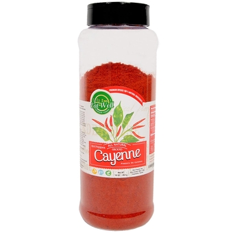 Eat Well Ground Cayenne Pepper Powder 16 oz (1 lb), 100% Natural Red Pepper Spice, Hot Cayenne Pepper, Chilli Pepper Ingredients for Cooking & Hot Sauce, Large Size Cayenne Powder Bulk Shaker Bottle