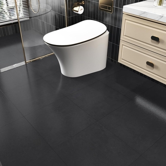 Black Marble Peel and Stick Floor Tile Bathroom Self Adhesive Vinyl Floor Tiles Peel and Stick Waterproof Tile Flooring Removable Floor Tile Stickers for Bedroom RV Camper 5 Pcs 12" x 12"