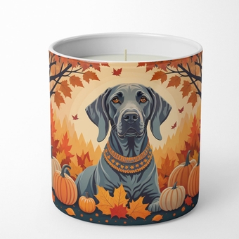 DAC1078CDL Weimaraner Fall Decorative Soy Candle Nature Soy Wax Essential Oil Home Decor Ideal for Bedroom Kitchen Bath Office Gift, 10 oz