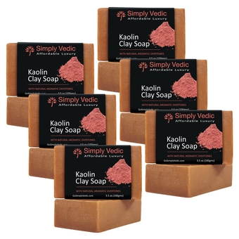Skin Detox 6-Pack Pink Kaolin Clay With Rose Essential Oil Soap Bar For Blemish Free Body, Hand, Face Natural Skin Healing | 100%Vegan, Cold Pressed With Coconut Oil |Hand-Made (3.5OzX 6)