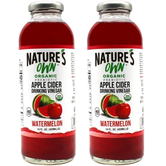 Natures  Organic Apple Cider Vinegar, Watermelon, 14 fl. oz. (Pack of 2)