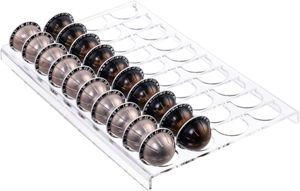 SUMERFLOS Coffee Pod Holder Storage Tray 15.75"L x 10.23"W for Vertuoline Capsule, Drawer Insert Organizer Holds 40 Pods Drawer of Kitchen, Home, Office - Clear