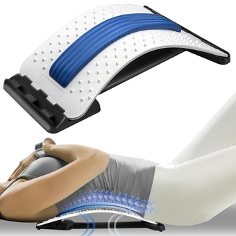 Multistage back stretcher，Lower back pain relief device，Lumbar support vertebral plate is suitable for the intervertebral disc herniation, sciatica and scoliosis (white)