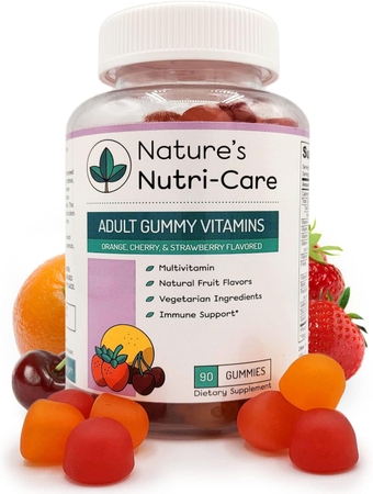 Gummy Vitamins - Multivitamins for Women, Mens Multivitamin Gummies, Chewable Vitamin for Adults, Women’s & Men’s Multi Supplements, Natural Vegetarian Gummy, Made in USA