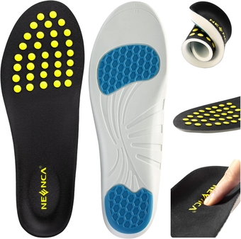 Professional Shoe Insoles, Comfort Memory Foam Shoe Inserts, Medical Heel Cushioning with Shock Absorption for Plantar Fasciitis, Arch/Foot/Heel Pain Relief, Workout, Sports, Daily Use