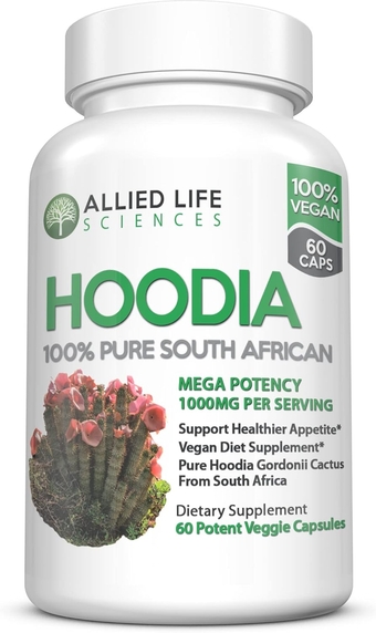 Hoodia Gordonii - Natural Vegan Appetite Suppressant Pills. Stimulant Free Unlike Most Diet Pills & Weight Loss Products - 1 Bottle 60 Caps