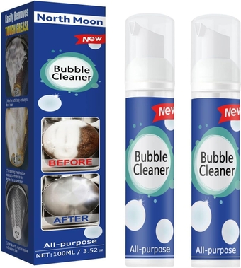 Bubble Cleaner Foam Spray, North Moon Bubble Cleaner Foam Stove Top Cleaner Kitchen Oven Cleaner Heavy Duty All Purpose Cleaner for Gas Range (2Pcs)