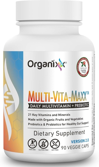 Multi-Vita-Maxx Whole Food Multivitamin Vegan Fermented Vitamin Supplement with Organic Fruits and Veggies, Digestive Health and Immune Support, Maximum Bioavailability, 90 Gel Capsules