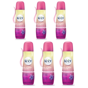 Spray On Hair Removal Cream, 5.1 oz., for Legs & Body (Pack of 6)