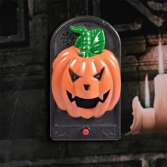 Halloween Doorbell, Haunted House Doorbell, Scary Halloween Decor with Spooky Sounds Animated Light Up Pumpkin Vintage Halloween Decor Fall Outside Decor Garden Party Decorations Autumn Decor Outdoor