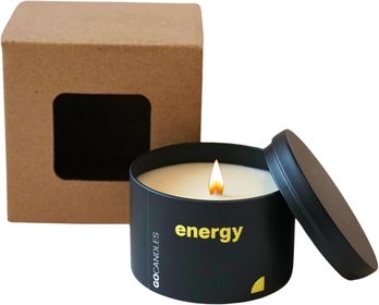 Go Candles - Energy Citrus Candle, Scented Candle for Men, Coconut Soy Wax with Essential Oils, Natural Candles Non Toxic, Luxury Candle Aromatherapy, Large Long Lasting Black Candle, Gift for Men