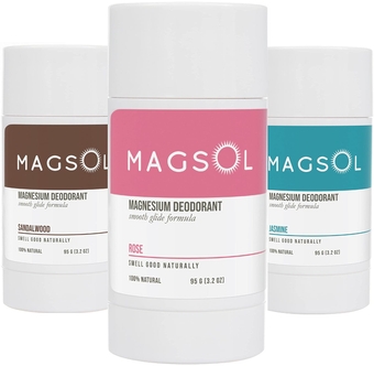 MAGSOL Natural Deodorant for Men & Women - Mens Deodorant with Magnesium - Perfect for Ultra Sensitive Skin, Aluminum Free Deodorant for Women, Baking Soda Free 3 Pack
