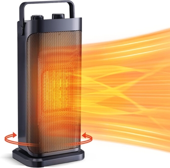 Ceramic Space Heater for office - Portable Electric Space Heater Fan W/Tip-Over Overheat Protection 750W/1500W Adjustable Thermostat 120° Oscillating for Small Room Home Indoor Bedroom Personal Use