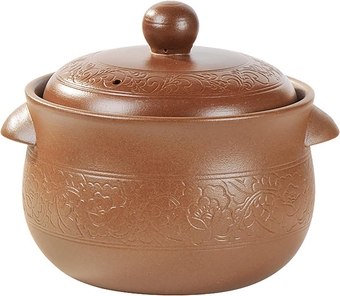 Qiangcui Ceramic Casserole Dish Heat-Resistant Stockpot Chinese Carved Decoration Clay Pot Healthy Stew Pot Home Kitchen Porridge Pot