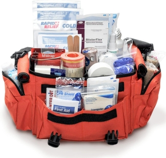 Sports First Aid Kit - 311-Piece - Orange Bag - Comprehensive Emergency Supplies for Sports Injuries - Portable and Organized - Ideal for Coaches, Athletes, Club, League and Travel Sports Teams