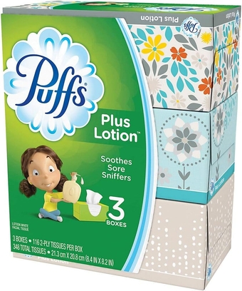 plus lotion facial tissues, 3 family boxes, 116 tissues per box, 348 Count,116 Count (Pack of 3)