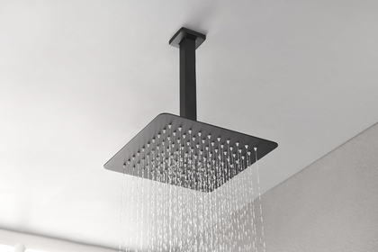 8" Square Rain Shower Head with Self Cleaning Silicone Nozzles - High Flow Rainfall Shower Head Made of 304 Stainless Steel, High Pressure Design, Awesome Shower Experience