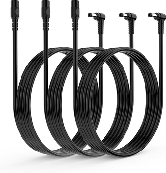 3 Pack DC Power Extension Cable 0.5M 1.64FT 5.5mm x 2.1mm 5521 90 Degree Right Angle Female to Male Power Adapter Cord for IP Camera CCTV Security Camera Surveillance LED DVR NVR Router(Black)