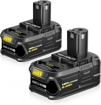 6.0Ah Batteries Replacement for Ryobi 18V Battery High Capacity Lithium Ion Compatible with Ryobi Battery P108 P107 P103 P102 P104 P105 P109 P122 Drill Power Tools 2Pack