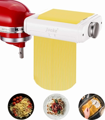 Pasta Maker Attachment for All Kitchenaid Stand Mixers,Noodle Ravioli Maker 3 in 1 Pasta Attachments Includes Dough Roller,Spaghetti Fettuccine Cutter,Cleaning Brush Pasta Machine Accessories for KA