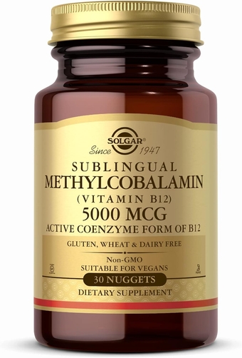 Solgar Methylcobalamin (Vitamin B12) 5000 mcg, 30 Nuggets - Supports Energy Metabolism - Body-Ready, Active Form of B12 - Vitamin B - Non GMO, Vegan, Gluten, Dairy Free, Kosher - 30 Servings