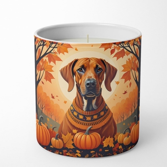 DAC1066CDL Rhodesian Ridgeback Fall Decorative Soy Candle Nature Soy Wax Essential Oil Home Decor Ideal for Bedroom Kitchen Bath Office Gift, 10 oz