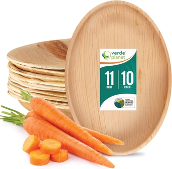 - Palm Leaf Plates - Ecological, Premium, & Disposable - Solid, Stylish Dinnerware for Spring, Weddings, Thanksgiving, and Other Events - Pack of 10, 11", Oval