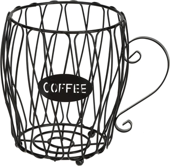 Coffee Pod Holder, K Cup Holder, Large Capacity Espresso Coffee Creamer Organizer Basket for Counter Coffee Bar, Coffee Pod Capsule Storage for K Cups, Black