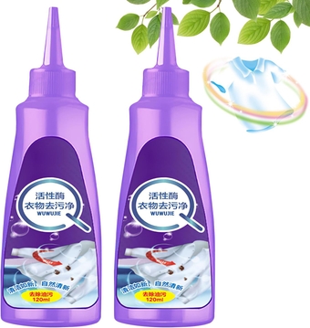2pcs Active Enzyme Laundry Stain Remover,White Shirt Guardian, Garment Stubborn Stain Cleaner Oil Remover, Collar Stain Removal Spray(120ml)