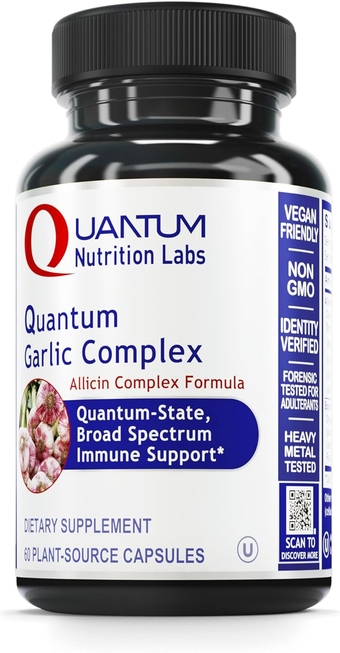 QNL Quantum Garlic Complex - Allicin Garlic Supplement - Immune Support Supplement - Heart Health Supplement - Organic Immunity Support - 60 Vegetarian Capsules