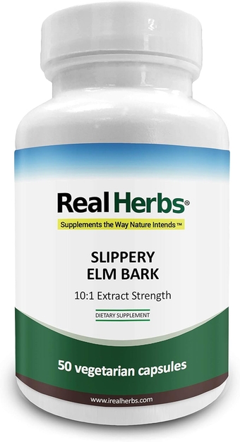 Slippery Elm Bark Extract - Derived from 7000mg of Slippery Elm Bark with 10:1 Extract Strength- Soothes Soreness of Mucous Membranes – 50 Vegetarian Capsules