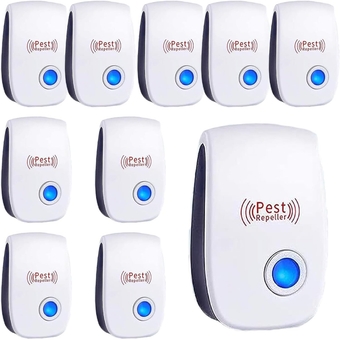 Ultrasonic Pest Repeller 10 Pack, Electronic Pest Repellent Ultrasonic Plug in, Rodent Repellent Sonic Repellent Indoor for Pest Control for Ansect, Ant, Mosquito, Rat, Spide, Cockroach, Spider, Bug