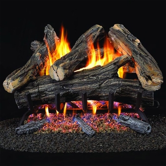 WAN24N-2 Natural Gas Vented Fireplace Logs Set with Match Light, Use with Natural Gas, 55000 BTU, Heats up to 2000 Sq. Ft, Realistic Painted, 24 Inches