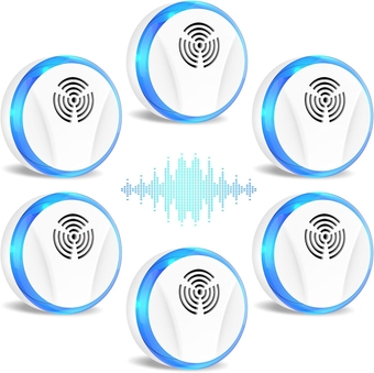 6 Packs Ultrasonic Pest Repeller,  Electronic Pest Repellent Plug in Indoor Pest Control for Insect, Roaches, Mice, Spider, Ant, Bug, Mosquito Repellent for House Garage Warehouse Office Hotel