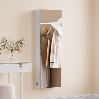 Medicine Cabinet Mirror,Full Length Bathroom Mirror with Storage, Wall Mounted Medicine Cabinet with Mirror, Mirror Cabinet with Hair Tool Organizer & Adjustable Shelf, 15 * 47 Inch