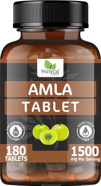 Amla Tablet/Amalaki (Indian Gooseberry) - 180 Tablet, 1500mg Per Serving I Powerhouse of nutrients Like Vitamin C, Iron and Calcium