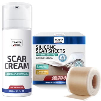 Silicone Scar Tape for Scar Treatmen-Scar Removal Cream,New & Old Scars, Acne Scars, C-Section, Burns