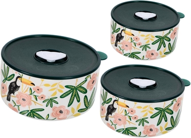 3pcs Oven Soup Bowl Small Ceramic Bowls Microwave Safe Bowls with Lids Prep Bowls with Lids Ceramic Containers with Lids Large Ceramic Bowl Microwave Bowl Medium Stainless Steel