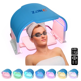 7 Color LED Face & Neck Mask Light Therapy, Silicone Beauty Facial Mask, Home Red & Blue Light Therapy for Face Salon