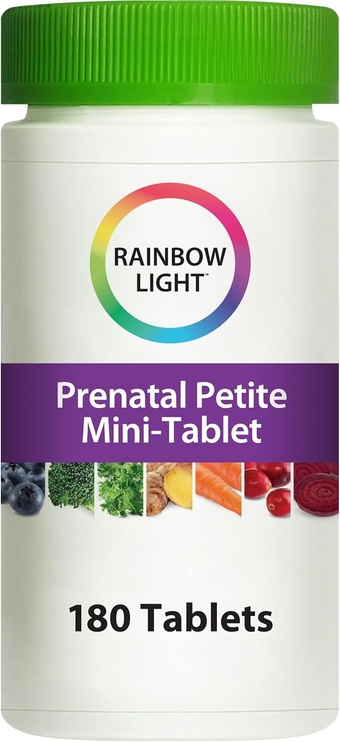 Prenatal Petite Mini-Tab Multivitamin Plus Superfoods & Probiotics - Organic Daily Vitamin and Mineral Supplement for Mom & Baby, Folate, Iron, Gluten-Free, Vegetarian - 180 Mini-Tablets