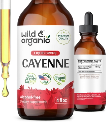 Cayenne Pepper Supplements -  Cayenne Pepper Tincture - Cayenne Pepper Liquid Drops - Vegan, Alcohol Free - 4 fl oz