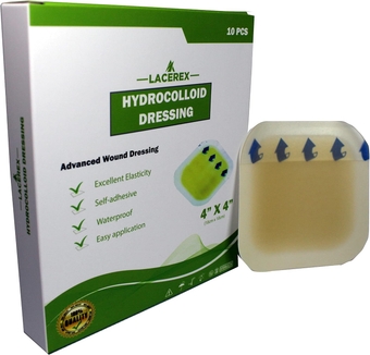 Hydrocolloid Bandages -Sterile Self-Adhesive Hydrocolloid Dressing for Advance Healing | 10-Pack, 4 inch by 4 inch| Flexible, Latex Free, Water Resistant, Comfortable, Light Exudate Wound Patch.