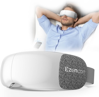 Heated Eye Massager for Migraines Relief-Electric Face Massage Mask for Headache-Foldable Massager with Bluetooth Music for Strain Relief-Relaxation Birthday Gifts for Mom,Dad.